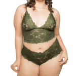 Ropa Interior Mujer para gorditas Lencería Femenina Talla Grande Conjunto Carrie Verde