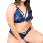 Ropa Interior Mujer para gorditas Lencería Femenina Talla Grande Conjunto Charlotte Azul