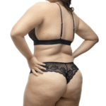 Ropa Interior Mujer para gorditas Lencería Femenina Talla Grande Conjunto Charlotte Negro