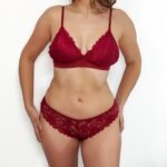 Ropa Interior Mujer Lencería Femenina Conjunto Romantico Vinotinto