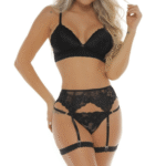 Ropa Interior Mujer Lencería Femenina Liguero Sussie Negro