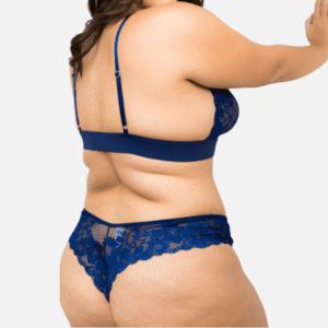Ropa Interior Mujer para gorditas Lencería Femenina Talla Grande Conjunto Charlotte Azul
