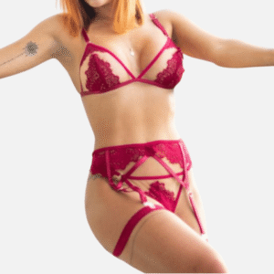 Ropa Interior Mujer Lencería Femenina Liguero Lindsay Rojo